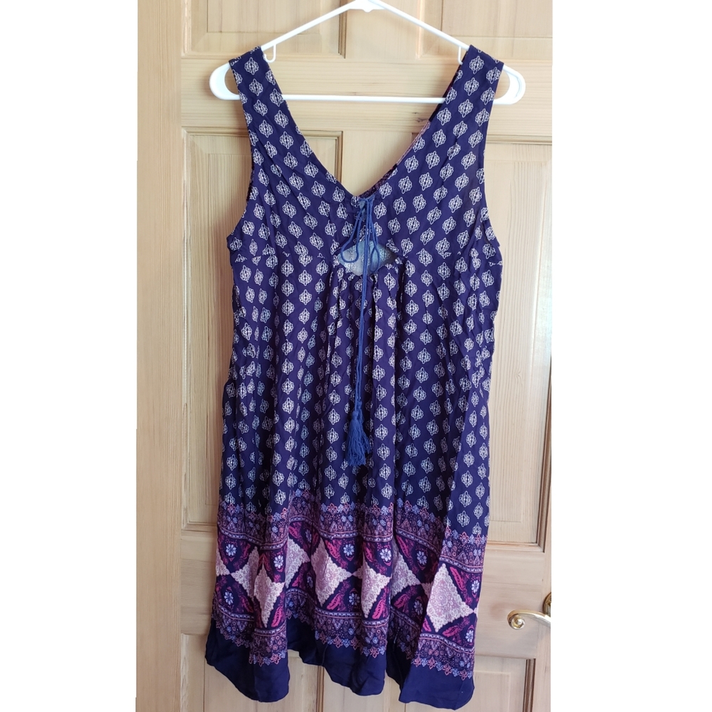 FRANCESCA'S Dress Medium Blue Pink Women's Summer